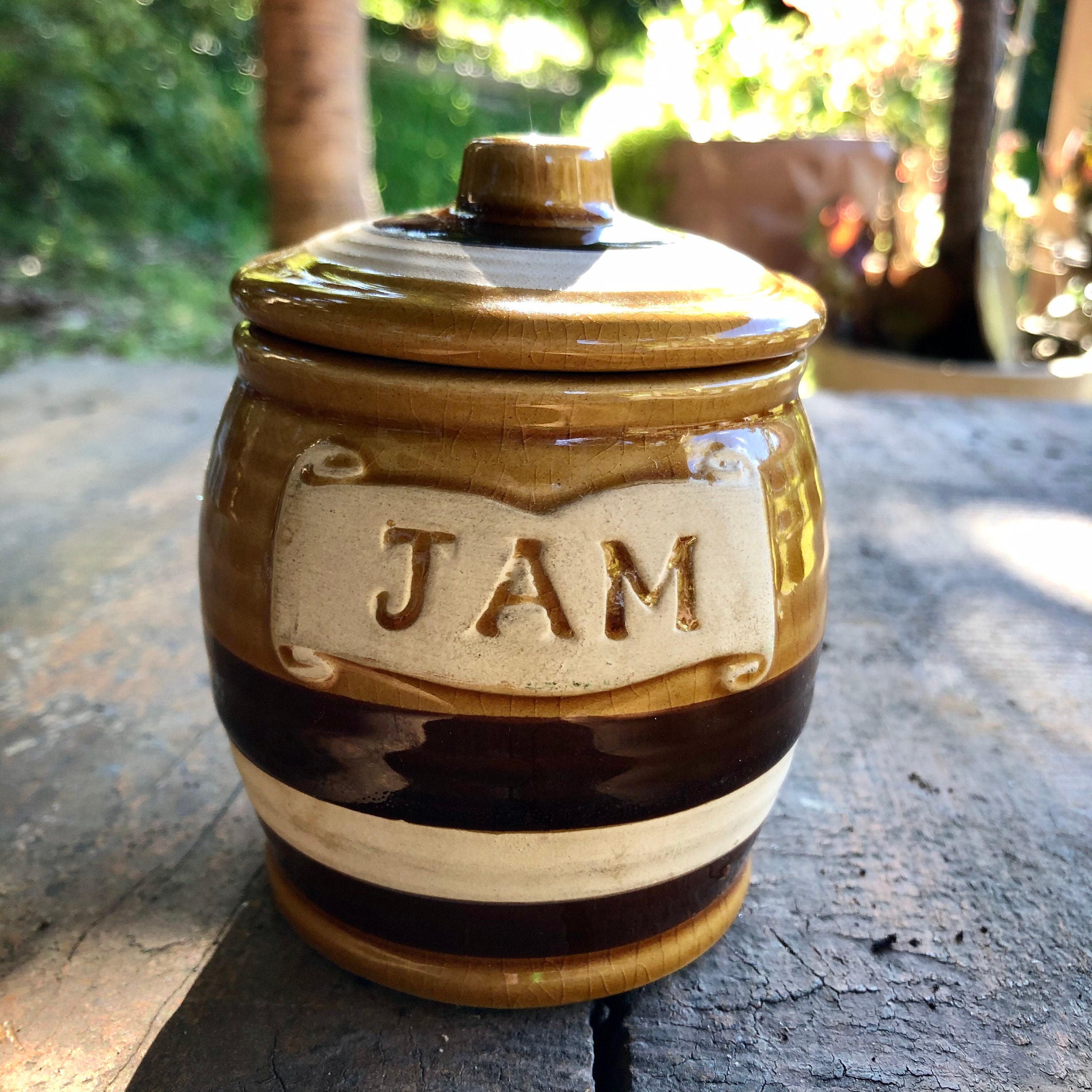 Vintage retro ceramic jam pot Japan Etsy