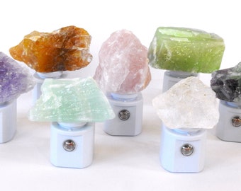 Quartz Crystal Night Light,Rose Quartz crystal light, Amethyst Night Light, Gemstone Light, Aquamarine , Rose  Quartz, Healing Crystal,Gift,