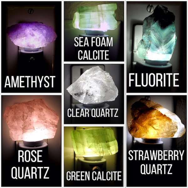 Quartz Crystal Night Light,Rose Quartz crystal light, Amethyst Night Light, Gemstone Light,Fluorite,Rose Quartz, Healing Crystal,Gift,