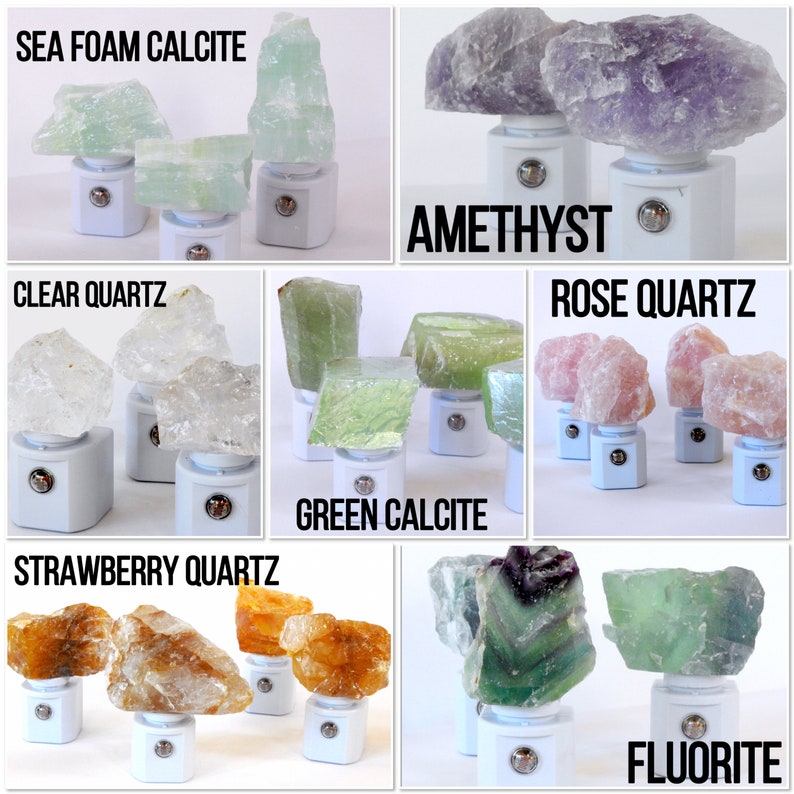 Quartz Crystal Night Lightrose Quartz Crystal Light Amethyst Etsy