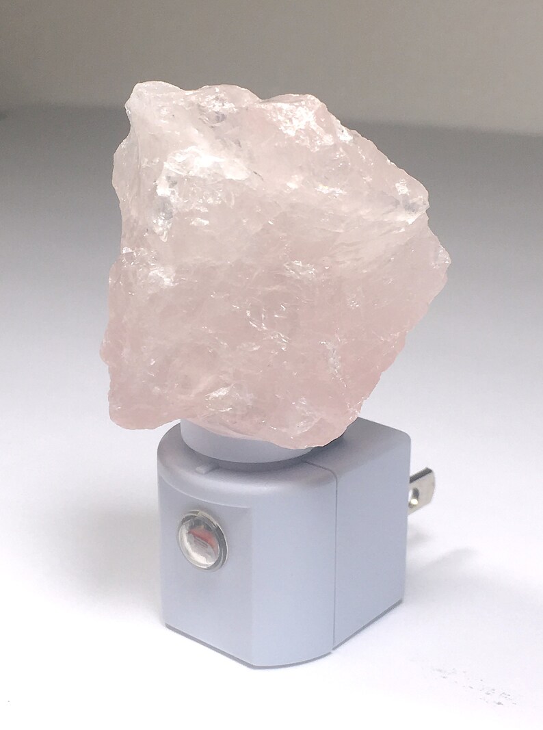 Rose Quartz Crystal Night Light quartz Crystal Lightnight Etsy