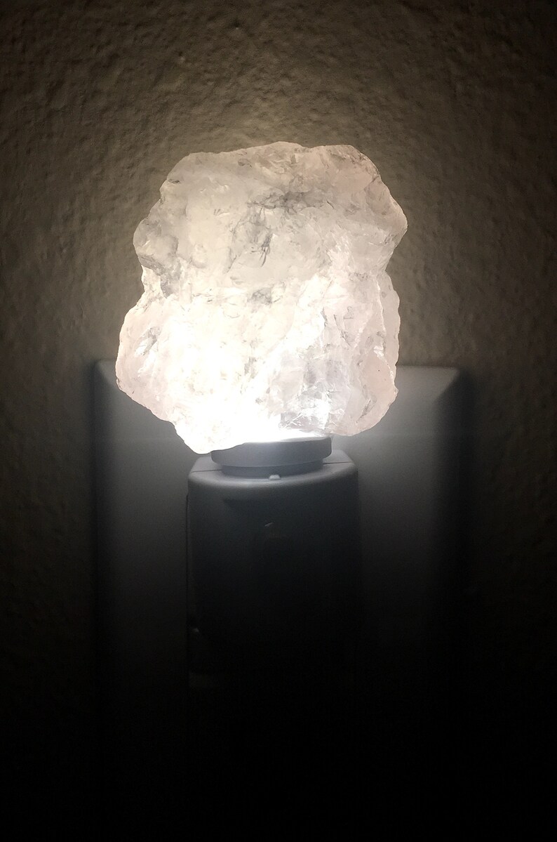 Rose Quartz Crystal Night Light quartz Crystal Lightnight Etsy