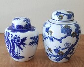 2 Porcelain Ginger Jars Japan