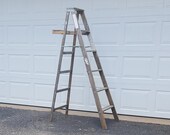 Vintage Wooden Ladder Garden Decor Outside Plant Stand Wooden Step Ladder Rustic Werner 6 39 Ladder Shelf Ladder Display Ladder