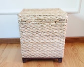 Vintage Rattan Wicker Chest Ottoman
