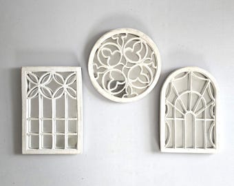 3 vintage resin framed mirrors: wall decor size details in description