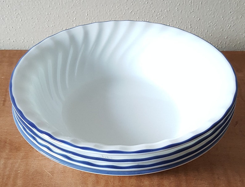 Vintage Corelle Blue Fleur Dinnerware Set of 20 Pieces for 4
