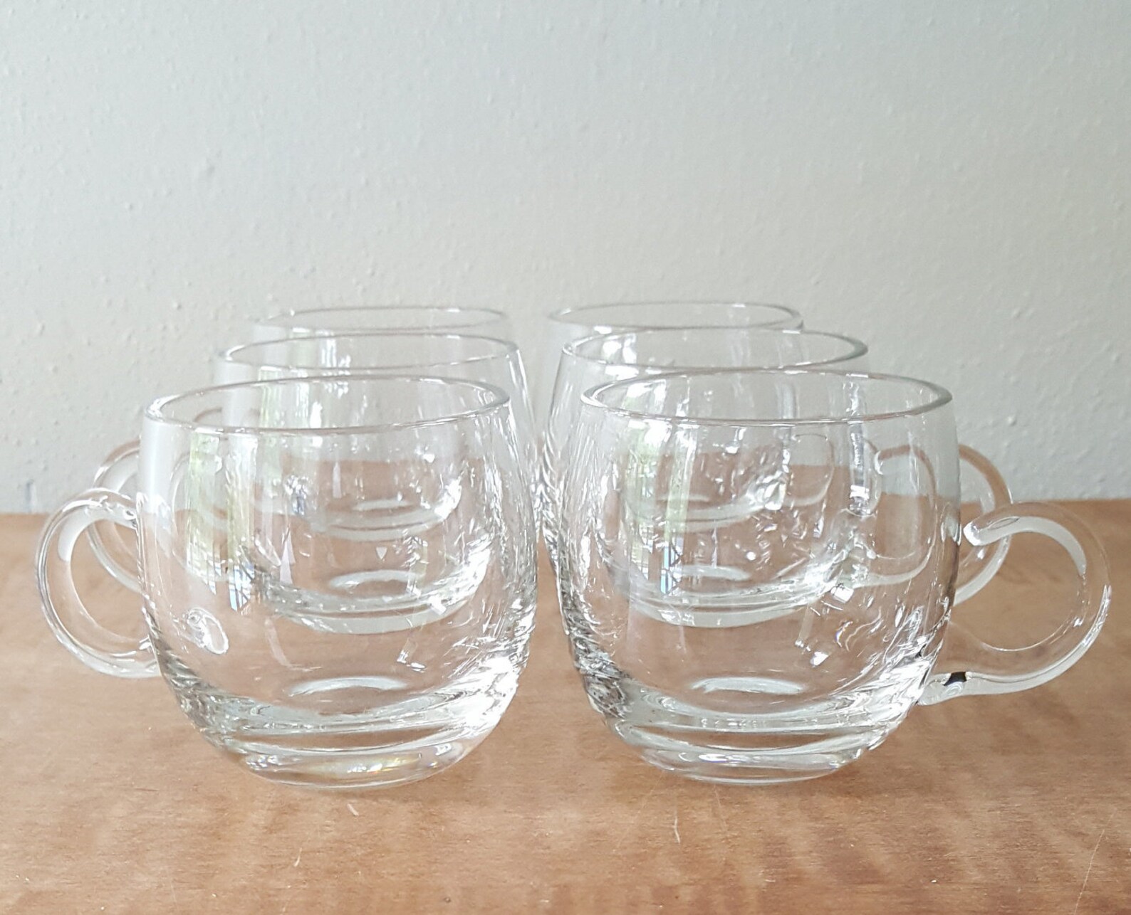 Vintage Punch Bowls Small Punch Bowl With Six Hand Blown Etsy