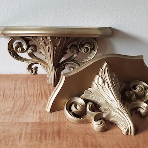 Burwood ornate wall shelves vintage pair wall sconces