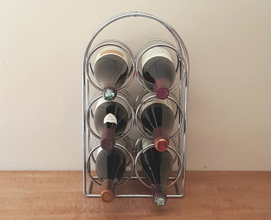 Vintage Wine Rack Tabletop Wine Rack Metal Wine Rack Wine Etsy UK