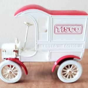 ERTL toy bank vintage ERTL Model T 1905 TISCO red and white delivery truck adult collectable trucks