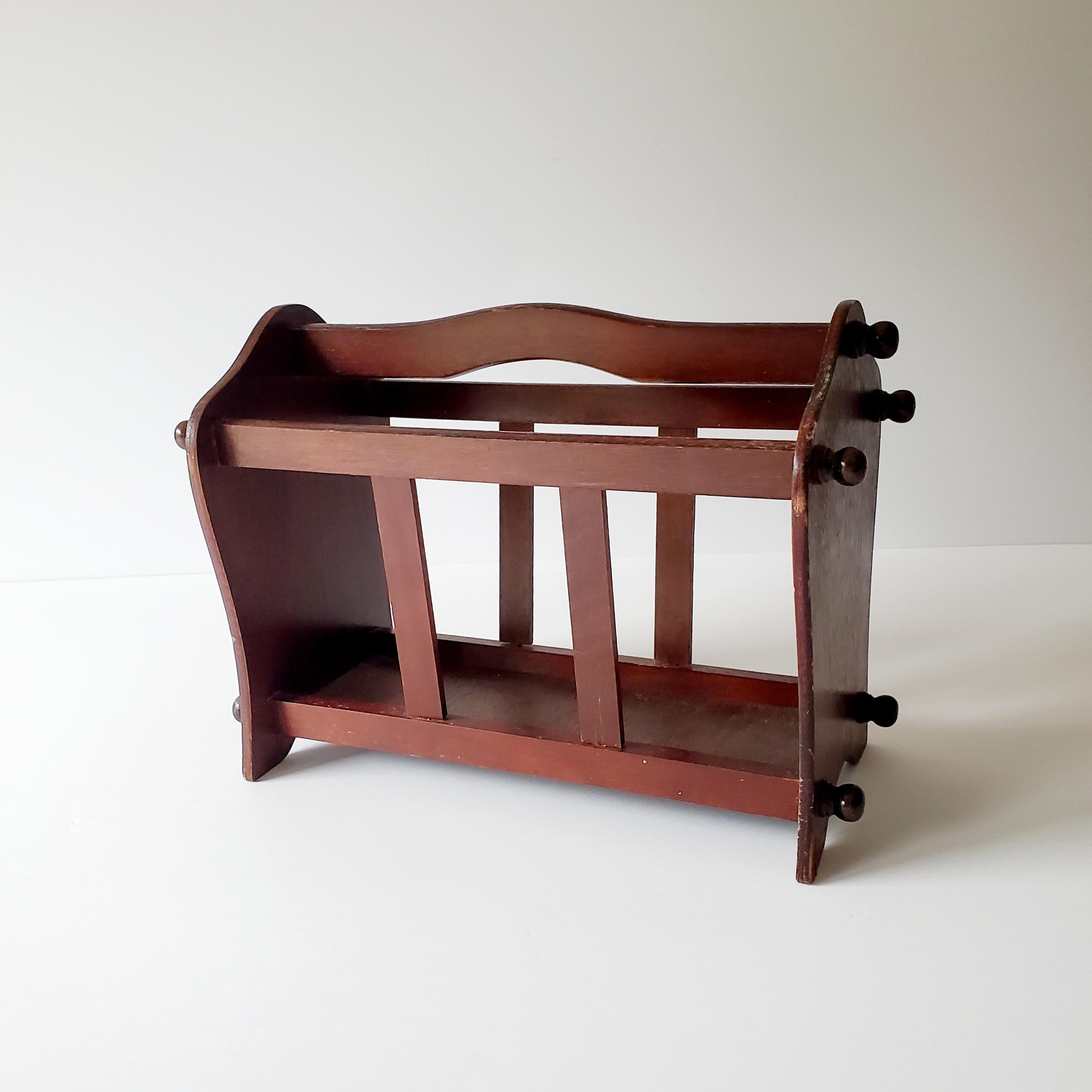 magazine rack vintage wooden magazine holder