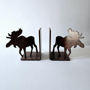 bookends 2 moose vintage wrought iron bookends