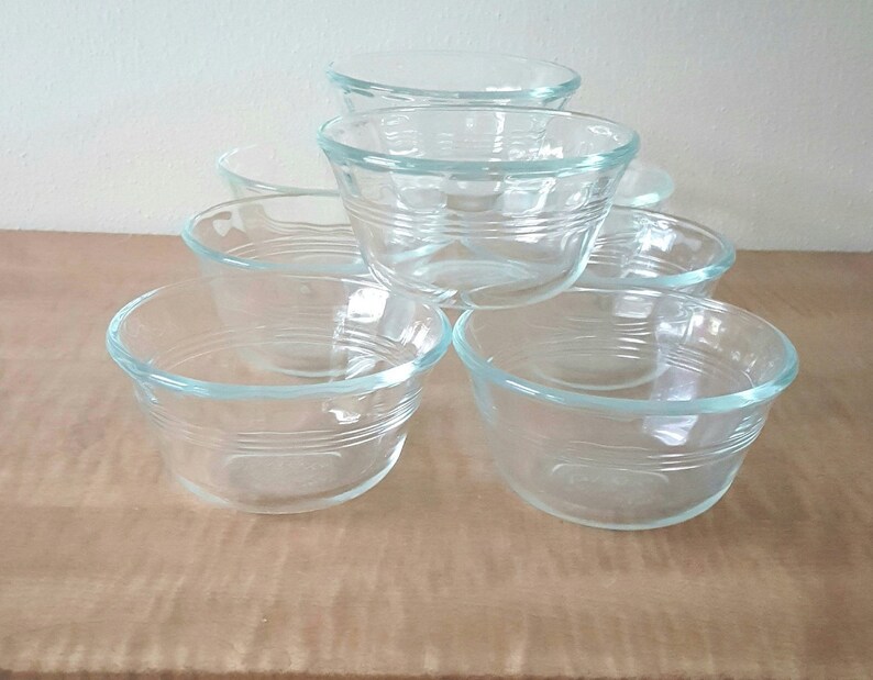 Vintage Pyrex Glass Prep Bowls/Pyrex Ramekin Bowls Set of 8 Etsy