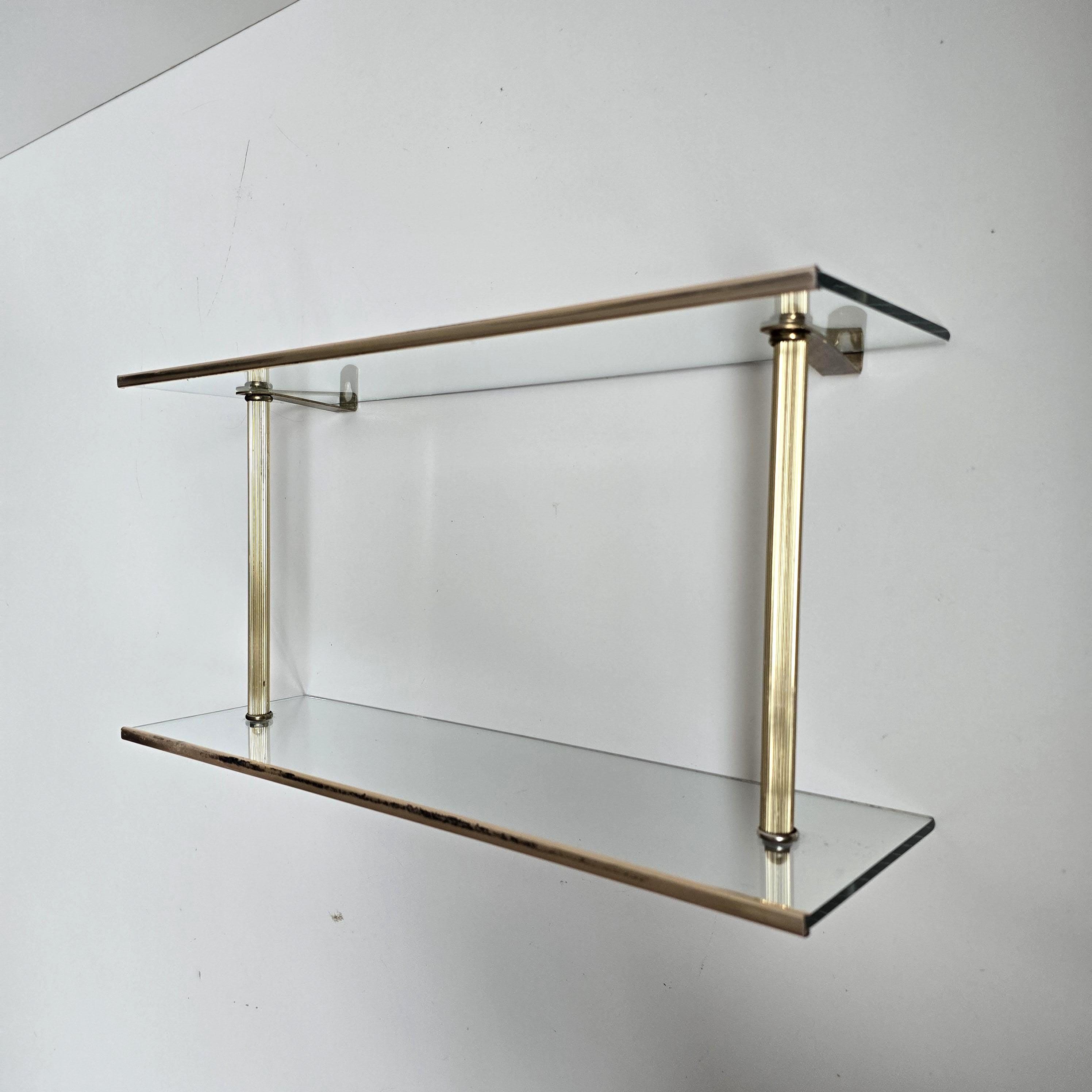 Vintage Metal and Glass Shelving - Etsy