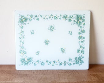 Vintage Corelle Callaway Ivy Cutting Board, Tempered Glass