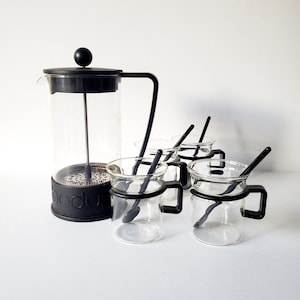 Bodum French press with 4 Bodum Coffee Cups