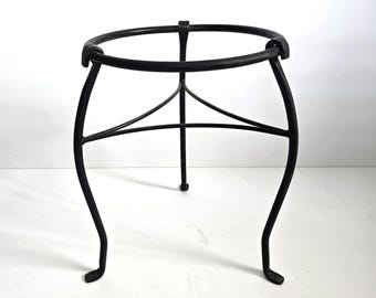 15" vintage wrought iron metal plant stand