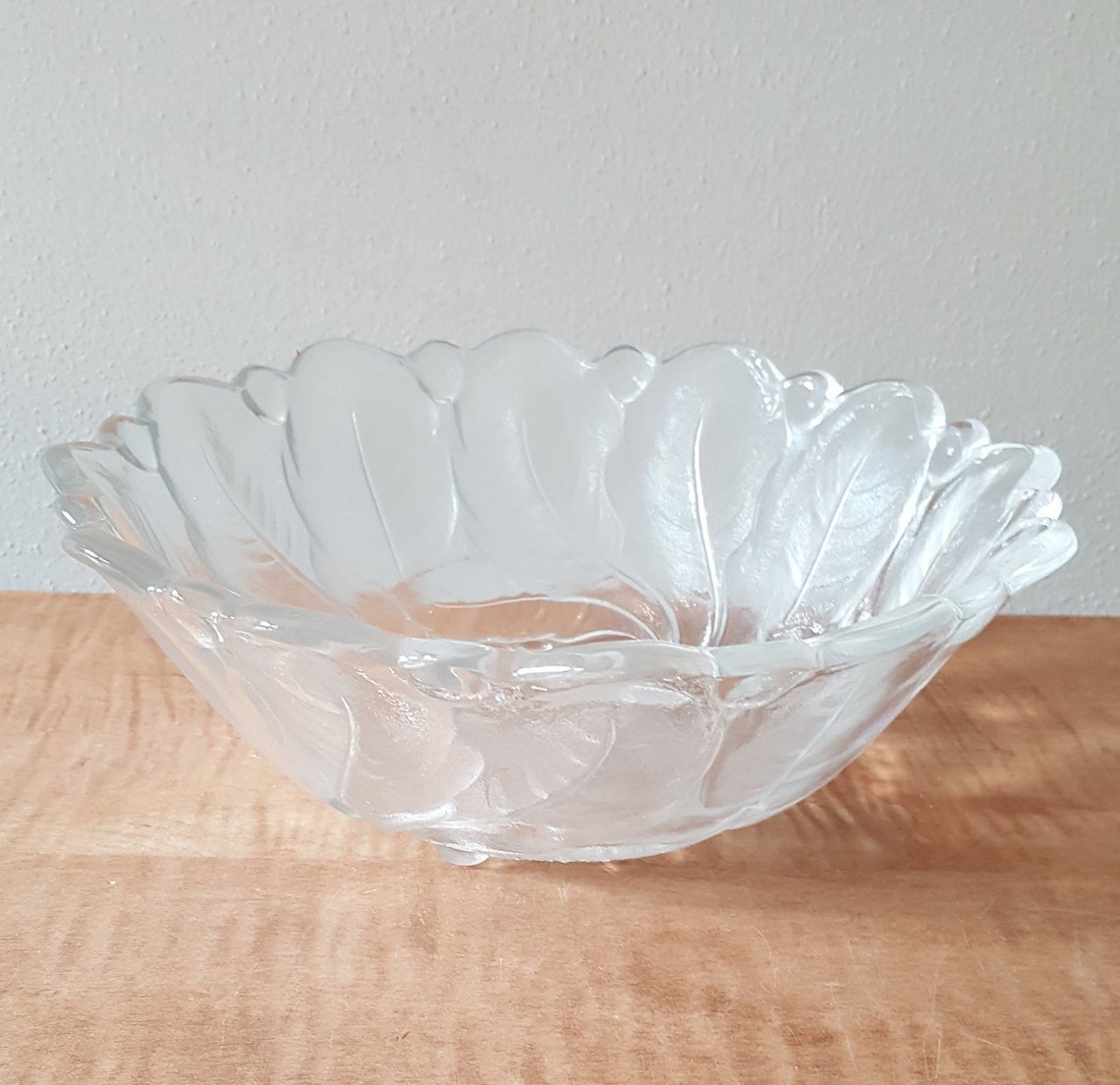 Vintage Glass Salad Bowl Set Lily Pons Wild Rose Indiana Glass Etsy