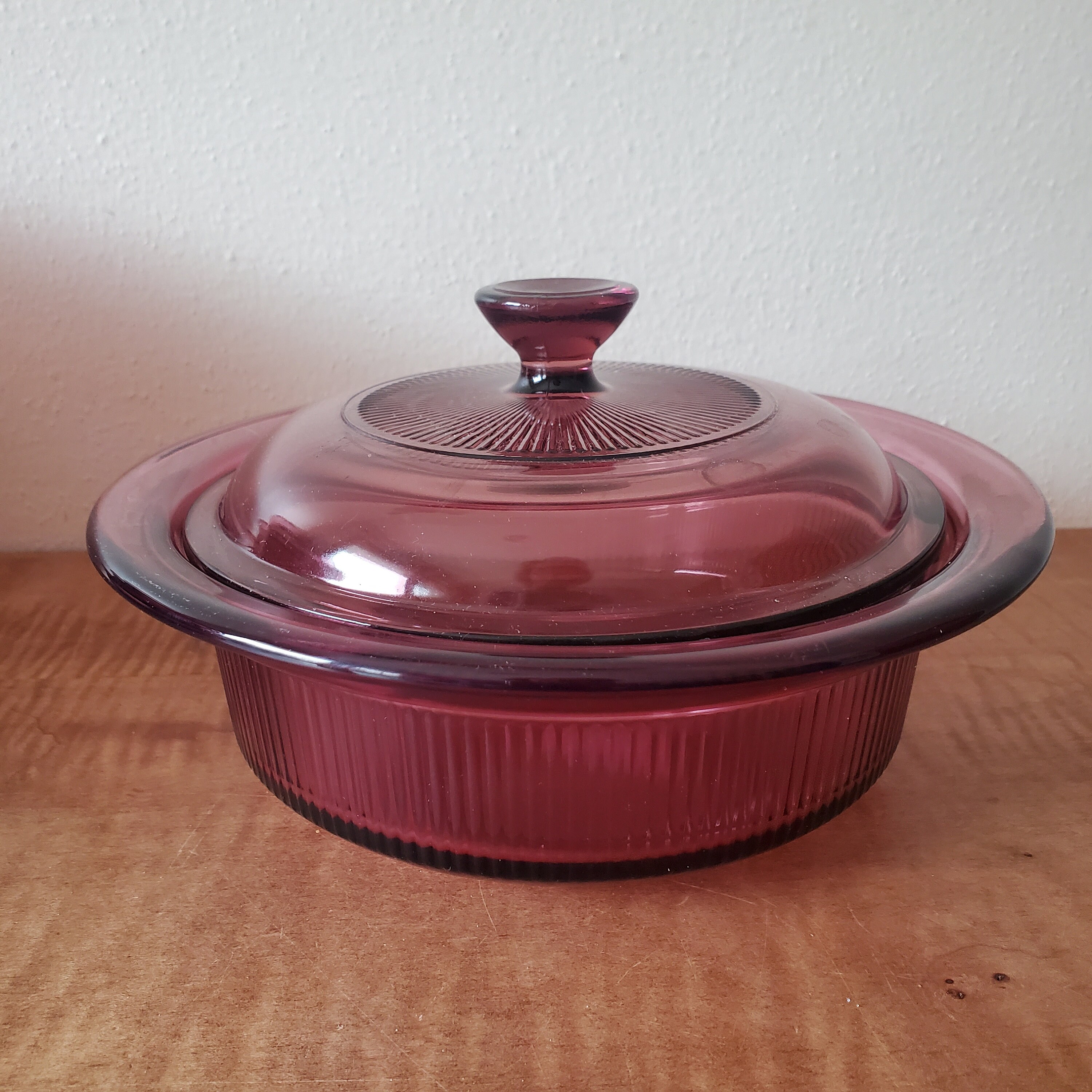 Vintage Pyrex Visions Cranberry Casserole Set 5 Ribbed Glass Dishes - Etsy