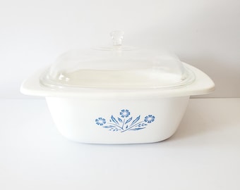 Vintage Corning Ware Blue Cornflower Casserole 4L Dutch Oven