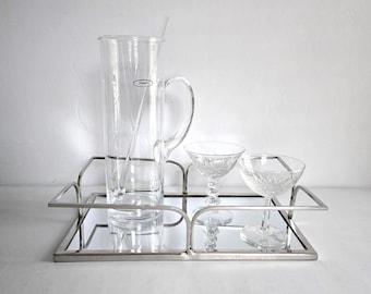 Vintage Art Deco Mirror Tray: Bar Tray