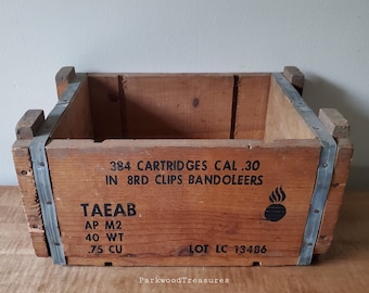 vintage wood ammo band box  /details in description