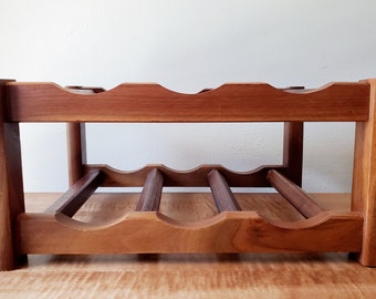 Vintage Wine Rack, Wooden Wine Rack, Danish Modern Wine Rack