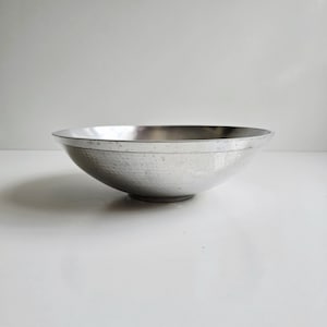 pewter serving bowl 12&quot; vintage Danske hammered pewter pedestal bowl