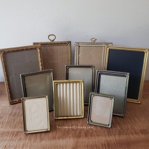 Vintage Frames, Gold Metal Frame, Antique Picture Frames, Ornate Brass Frames, Picture Frames 2x3 Wallet, 3 1/4x 4 1/4, 3 1/2 x 5, 5 x 7