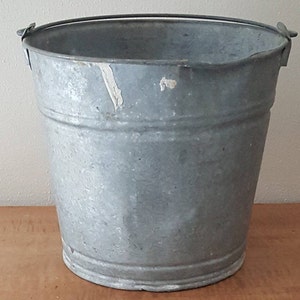 Vintage Galvanized Pail, Metal Bucket