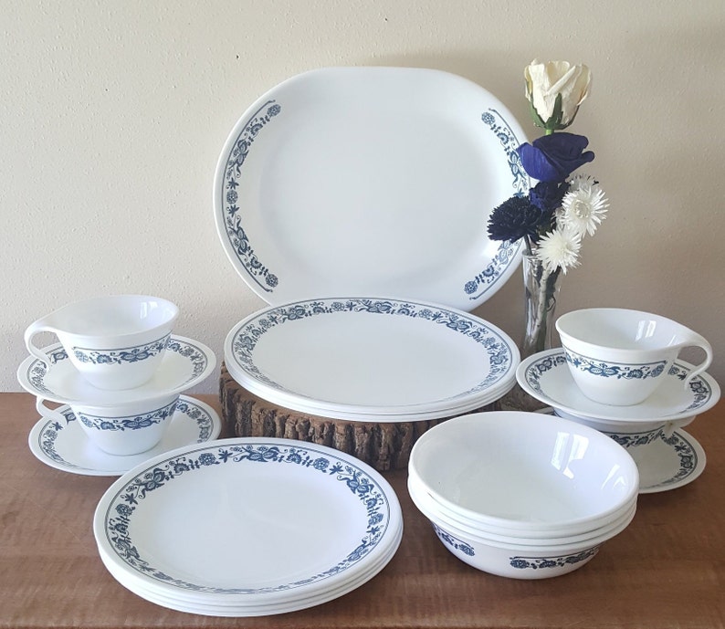 Corelle Old Town Corelle Dinnerware 21 Piece set for 4Free Etsy