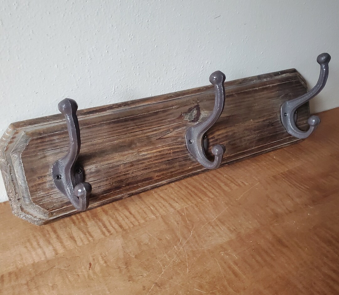 Vintage Wooden Wall Coat Rack, Wall Hat Rack, Wood Coat Rack With