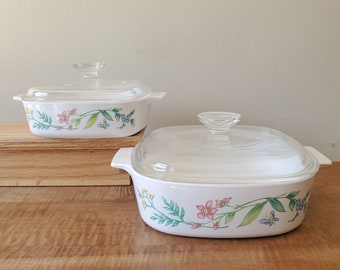 Vintage 2 Corning Ware Spring Garden Casseroles