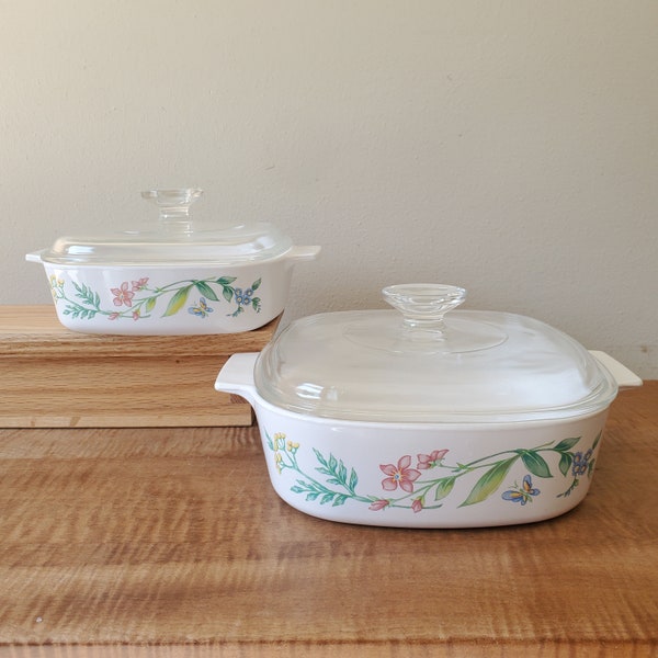 Vintage 2 Corning Ware Spring Garden Casseroles