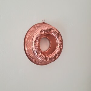 1970s round copper jello mold