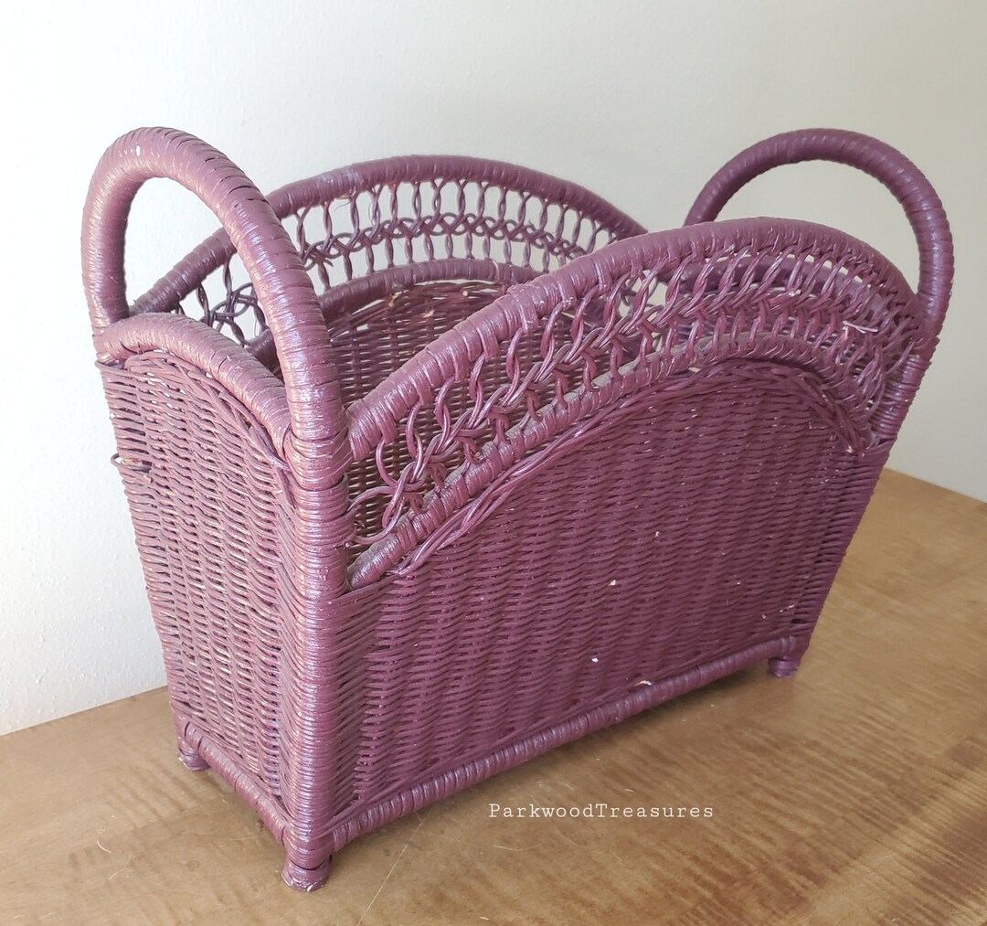 Vintage Magazine Rack Wicker Magazine Rack Etsy