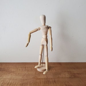 wood articulating form vintage human figure, artist form