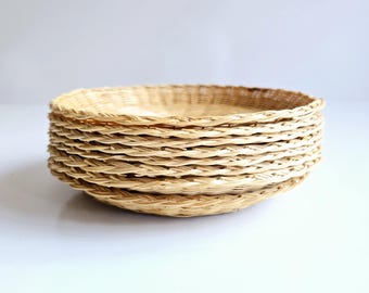 8  wicker paper plate holders/ chargers