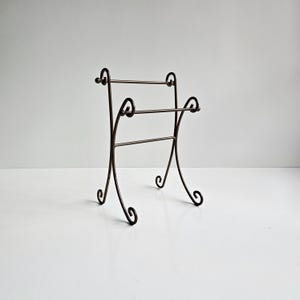 Vintage Hand Towel Free Standing Rack Antique Gold Finish