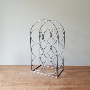 Vintage Chrome 6-Bottle Wine Rack: Countertop Storage