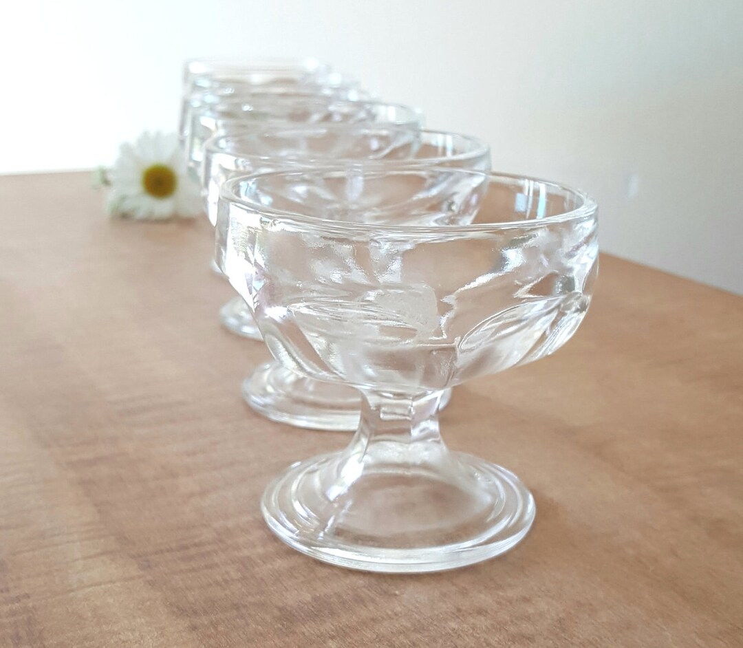 Vintage Ice Cream Cup Glasses Bowls Set of 8 Anchor Hocking Etsy