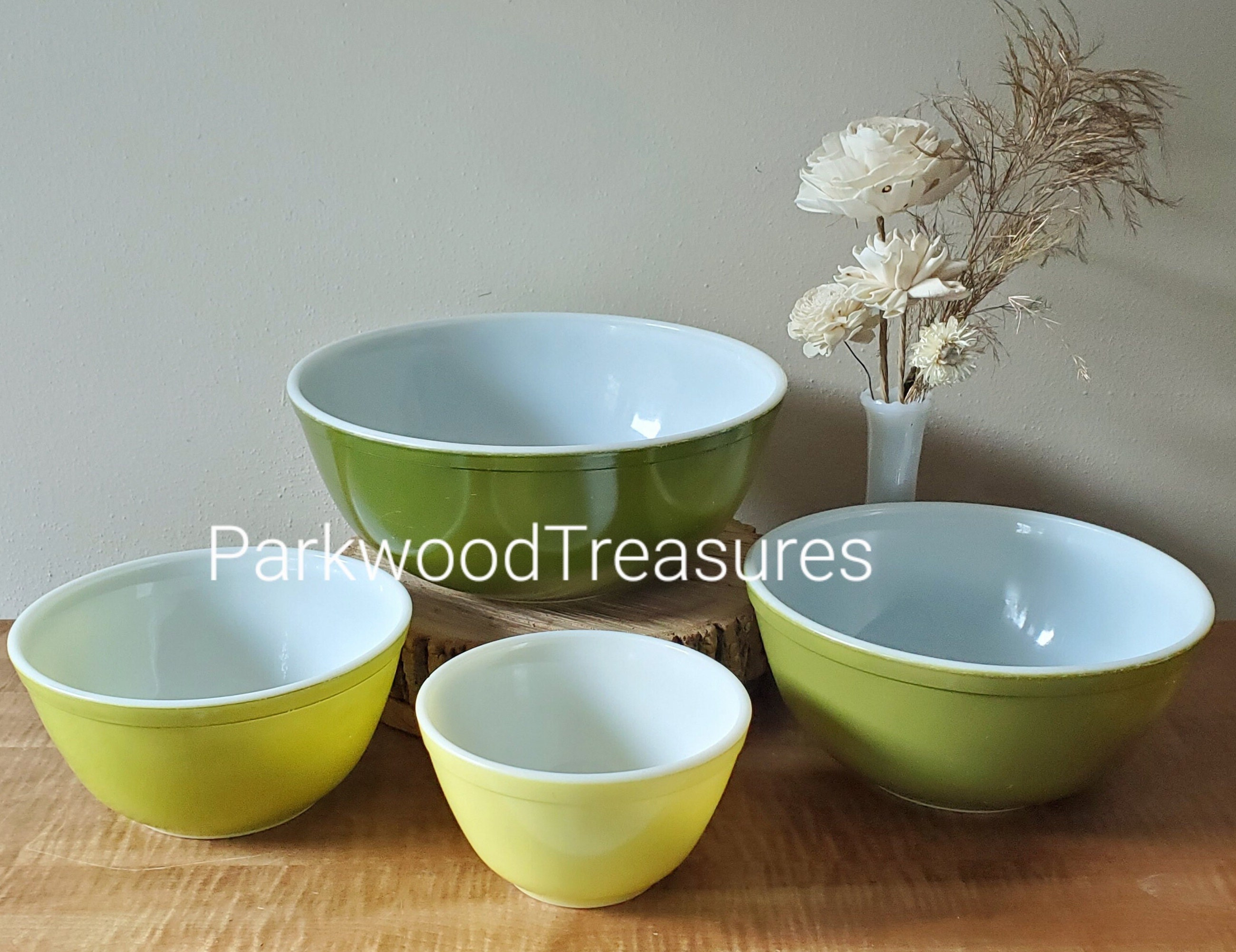 Vintage Pyrex Verde Mixing Bowls /details in Description - Etsy Canada