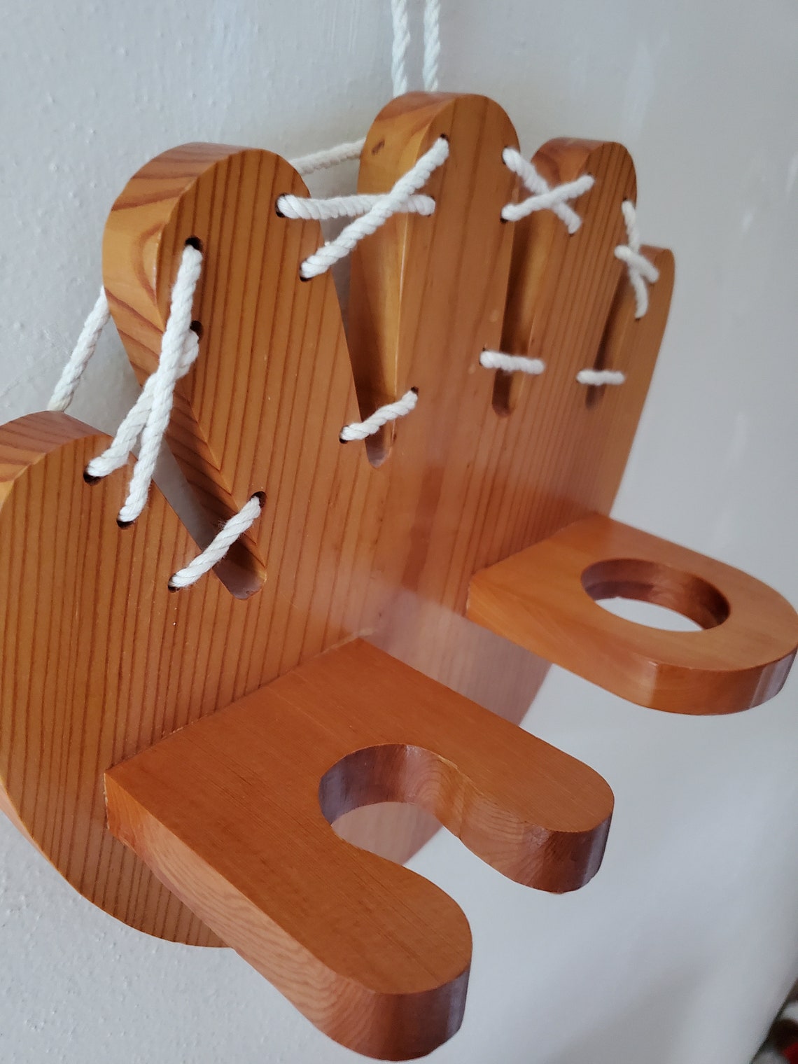 Vintage Wood Baseball Shelf Wooden Baseball Glove Display Rack Etsy