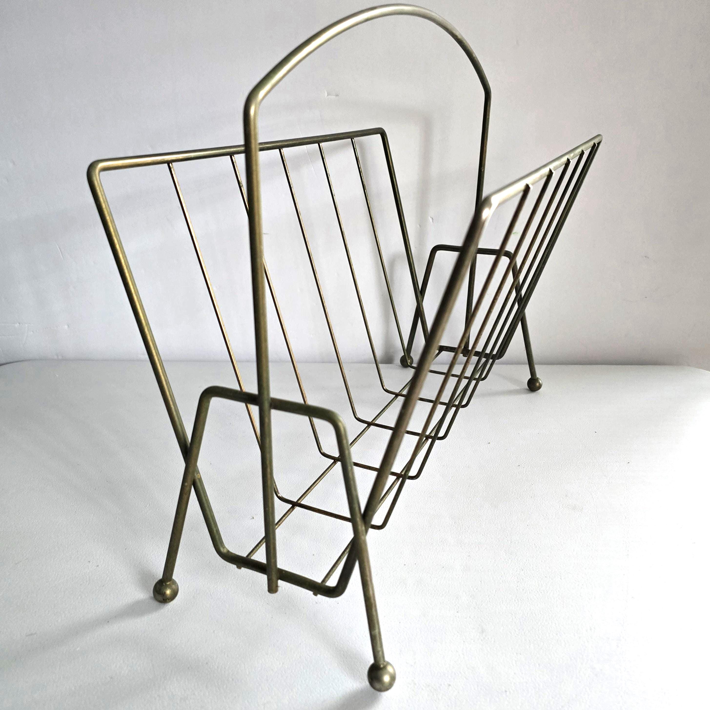 マガジンラック Vintage magazine holders Vintage Magazine Rack Brass Metal Magazine Holder - Etsy