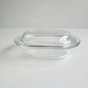 refrigerator glass dish with lid vintage #602-B Pyrex clear casserole dish