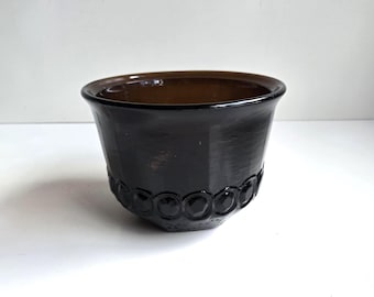 Vintage Smoke Brown Glass Planter Franciscan Madeira Flower Pot 7.75 x 5.5