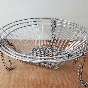 Vintage 3 Tier Hanging Baskets, Chrome Wire Hanging Baskets, Great for Kitchen Storage