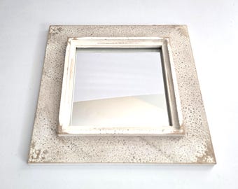 vintage framed mirror: 13" x 13"