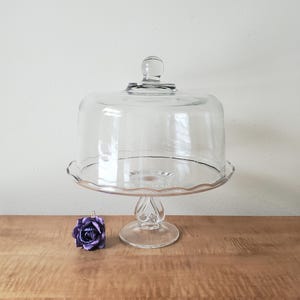 Vintage Cake Stand & Glass Dome  /details in description